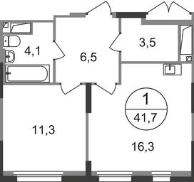 Apartment Sale, 41.7 sq. m. at Pervyi Moskovskiy, ulitsa Bianki, 1, Moskovskiy, Moscow, Russia #2 Apartment Sale, 41.7 sq. m. at Pervyi Moskovskiy, ulitsa Bianki, 1, Moskovskiy, Moscow, Russia #2