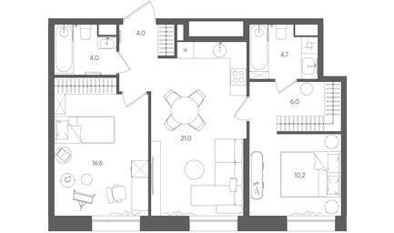 Продажа 2-комн. квартиры, 66,5 м² в ЖК «Райс (Rise)», ЖК Стоун Райс, район Лефортово, Юго-Восточный административный округ, Москва, Россия #2 Продажа 2-комн. квартиры, 66,5 м² в ЖК «Райс (Rise)», ЖК Стоун Райс, район Лефортово, Юго-Восточный административный округ, Москва, Россия #2
