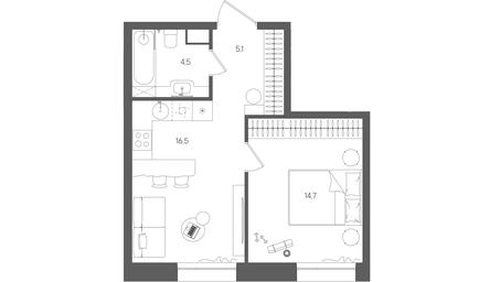 Продажа 1-комн. квартиры, 40,8 м² в ЖК «Райс (Rise)», ЖК Стоун Райс, район Лефортово, Юго-Восточный административный округ, Москва, Россия #3