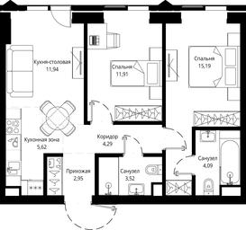 2-BD Apartment Sale, 59.94 sq. m. at Jois, 3rd Silikatny Drive, 10, Moscow, Russia #3 2-BD Apartment Sale, 59.94 sq. m. at Jois, 3rd Silikatny Drive, 10, Moscow, Russia #3