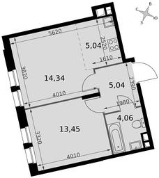 2-BD Apartment Sale, 41.93 sq. m. at Dvizhenie. Govorovo, Центральная улица, 47, деревня Говорово, поселение Московский, Москва, Россия #2