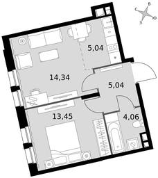 2-BD Apartment Sale, 41.93 sq. m. at Dvizhenie. Govorovo, Центральная улица, 47, деревня Говорово, поселение Московский, Москва, Россия #3