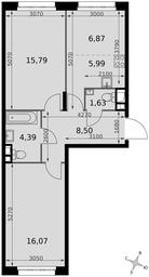 3-BD Apartment Sale, 59.24 sq. m. at Dvizhenie. Govorovo, Центральная улица, 47, деревня Говорово, поселение Московский, Москва, Россия #2
