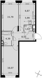 3-BD Apartment Sale, 59.24 sq. m. at Dvizhenie. Govorovo, Центральная улица, 47, деревня Говорово, поселение Московский, Москва, Россия #4