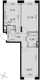 3-BD Apartment Sale, 58.33 sq. m. at Dvizhenie. Govorovo, Центральная улица, 47, деревня Говорово, поселение Московский, Москва, Россия #2