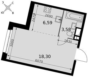 Apartment Sale, 28.47 sq. m. at Dvizhenie. Govorovo, Центральная улица, 47, деревня Говорово, поселение Московский, Москва, Россия #2 Apartment Sale, 28.47 sq. m. at Dvizhenie. Govorovo, Центральная улица, 47, деревня Говорово, поселение Московский, Москва, Россия #2