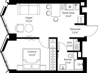 1-BD Apartment Sale, 40.3 sq. m. at Symphony 34, 2nd Khutorskaya Street, 38А, Moscow, Russia #3 1-BD Apartment Sale, 40.3 sq. m. at Symphony 34, 2nd Khutorskaya Street, 38А, Moscow, Russia #3