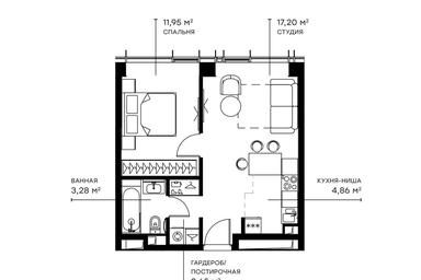 1-BD Apartment Sale, 40.2平方米 at Symphony 34, 2nd Khutorskaya Street, 38А, Moscow, Russia #2 1-BD Apartment Sale, 40.2平方米 at Symphony 34, 2nd Khutorskaya Street, 38А, Moscow, Russia #2