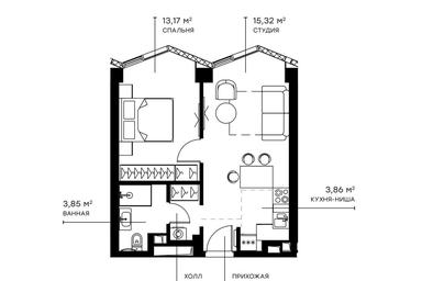 1-BD Apartment Sale, 41 sq. m. at Symphony 34, 2nd Khutorskaya Street, 38А, Moscow, Russia #2
