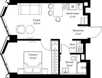 1-BD Apartment Sale, 41 sq. m. at Symphony 34, 2nd Khutorskaya Street, 38А, Moscow, Russia #3