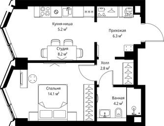 1-BD Apartment Sale, 40.8 sq. m. at Symphony 34, 2nd Khutorskaya Street, 38А, Moscow, Russia #3 1-BD Apartment Sale, 40.8 sq. m. at Symphony 34, 2nd Khutorskaya Street, 38А, Moscow, Russia #3