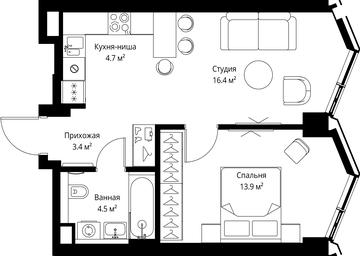 1-BD Apartment Sale, 42.9平方米 at Symphony 34, 2nd Khutorskaya Street, 38А, Moscow, Russia #4