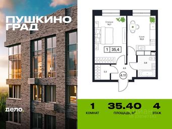 Apartment Sale, 35.4 sq. m. at Pushkino Grad, Polevaya ulitsa, selo Bratovshchina, Pshkinskiy Urban District, Moscow Region, Russia #3 Apartment Sale, 35.4 sq. m. at Pushkino Grad, Polevaya ulitsa, selo Bratovshchina, Pshkinskiy Urban District, Moscow Region, Russia #3