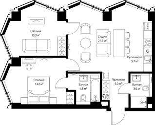 2-BD Apartment Sale, 67.9 sq. m. at Symphony 34, 2nd Khutorskaya Street, 38А, Moscow, Russia #3 2-BD Apartment Sale, 67.9 sq. m. at Symphony 34, 2nd Khutorskaya Street, 38А, Moscow, Russia #3
