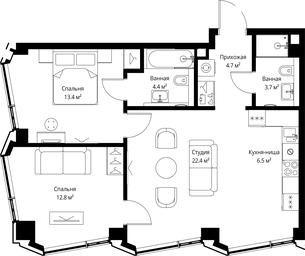 2-BD Apartment Sale, 67.9 sq. m. at Symphony 34, 2nd Khutorskaya Street, 38А, Moscow, Russia #4
