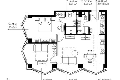 2-BD Apartment Sale, 70.7 sq. m. at Symphony 34, 2nd Khutorskaya Street, 38А, Moscow, Russia #2 2-BD Apartment Sale, 70.7 sq. m. at Symphony 34, 2nd Khutorskaya Street, 38А, Moscow, Russia #2