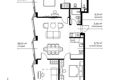3-BD Apartment Sale, 87.9平方米 at Symphony 34, 2nd Khutorskaya Street, 38А, Moscow, Russia #2 3-BD Apartment Sale, 87.9平方米 at Symphony 34, 2nd Khutorskaya Street, 38А, Moscow, Russia #2