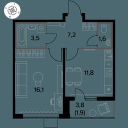 1-BD Apartment Sale, 42.1平方米 at Pervy Donskoj, zhiloy mikrorayon Sapronovo, derevnya Sapronovo, Leninskiy City District, Moscow Region, Russia #3 1-BD Apartment Sale, 42.1平方米 at Pervy Donskoj, zhiloy mikrorayon Sapronovo, derevnya Sapronovo, Leninskiy City District, Moscow Region, Russia #3