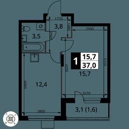 Продажа 1-комн. квартиры, 37 м² в ЖК «Первый Донской», жилой микрорайон Сапроново, деревня Сапроново, Ленинский городской округ, Московская область, Россия #2
