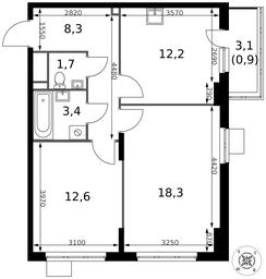 Продажа 2-комн. квартиры, 57,4 м² в ЖК «Первый Донской», жилой микрорайон Сапроново, деревня Сапроново, Ленинский городской округ, Московская область, Россия #4