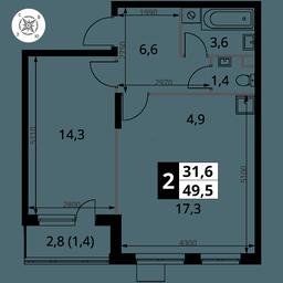 Продажа 2-комн. квартиры, 49,5 м² в ЖК «Первый Донской», жилой микрорайон Сапроново, деревня Сапроново, Ленинский городской округ, Московская область, Россия #2 Продажа 2-комн. квартиры, 49,5 м² в ЖК «Первый Донской», жилой микрорайон Сапроново, деревня Сапроново, Ленинский городской округ, Московская область, Россия #2