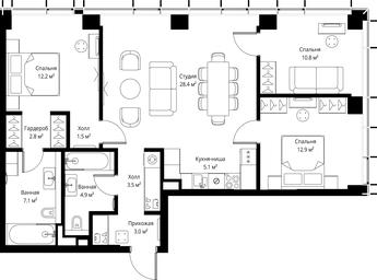 3-BD Apartment Sale, 92.2 sq. m. at Symphony 34, 2nd Khutorskaya Street, 38А, Moscow, Russia #4