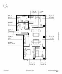 3-BD Apartment Sale, 92.2 sq. m. at Symphony 34, 2nd Khutorskaya Street, 38А, Moscow, Russia #3 3-BD Apartment Sale, 92.2 sq. m. at Symphony 34, 2nd Khutorskaya Street, 38А, Moscow, Russia #3