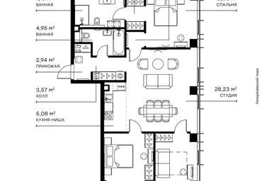 3-BD Apartment Sale, 92.4 sq. m. at Symphony 34, 2nd Khutorskaya Street, 38А, Moscow, Russia #2 3-BD Apartment Sale, 92.4 sq. m. at Symphony 34, 2nd Khutorskaya Street, 38А, Moscow, Russia #2