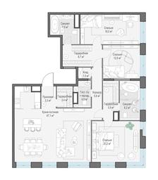 3-BD Apartment Sale, 145.1平方米 at West Garden, Minskaya Street, 1Вс1, Moscow, Russia #4