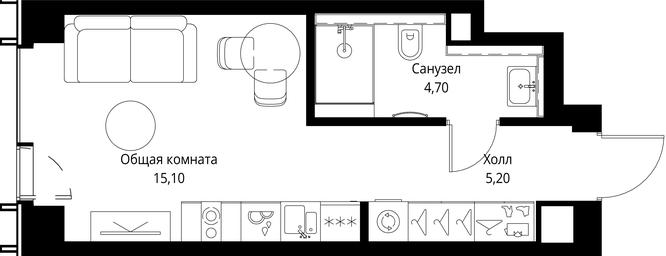 Apartment Sale, 25 sq. m. at VEER, Vereyskaya Street, Moscow, Russia #3