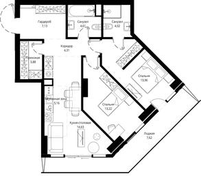 2-BD Apartment Sale, 79.15平方米 at Jois, 3rd Silikatny Drive, 10, Moscow, Russia #4