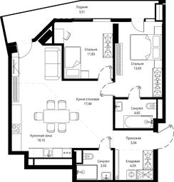 2-BD Apartment Sale, 81.99 sq. m. at Jois, 3rd Silikatny Drive, 10, Moscow, Russia #3