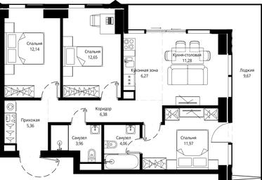 3-BD Apartment Sale, 84.07 sq. m. at Jois, 3rd Silikatny Drive, 10, Moscow, Russia #4