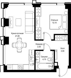 1-BD Apartment Sale, 45.3 sq. m. at Multikvartal CITYZEN, Vishnyovaya Street, Moscow, Russia #3