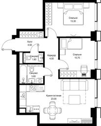 2-BD Apartment Sale, 61.2 sq. m. at Multikvartal CITYZEN, Vishnyovaya Street, Moscow, Russia #3 2-BD Apartment Sale, 61.2 sq. m. at Multikvartal CITYZEN, Vishnyovaya Street, Moscow, Russia #3