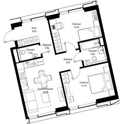 2-BD Apartment Sale, 58.9 sq. m. at Multikvartal CITYZEN, Vishnyovaya Street, Moscow, Russia #2 2-BD Apartment Sale, 58.9 sq. m. at Multikvartal CITYZEN, Vishnyovaya Street, Moscow, Russia #2
