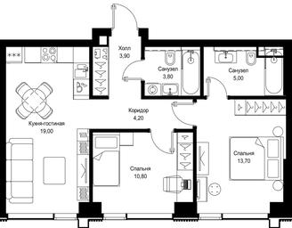 2-BD Apartment Sale, 60.4 sq. m. at Multikvartal CITYZEN, Vishnyovaya Street, Moscow, Russia #3 2-BD Apartment Sale, 60.4 sq. m. at Multikvartal CITYZEN, Vishnyovaya Street, Moscow, Russia #3