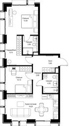 2-BD Apartment Sale, 67.6平方米 at Multikvartal CITYZEN, Vishnyovaya Street, Moscow, Russia #4