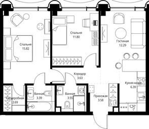 2-BD Apartment Sale, 63.14平方米 at MIRA, Mira Avenue, Moscow, Russia #3 2-BD Apartment Sale, 63.14平方米 at MIRA, Mira Avenue, Moscow, Russia #3