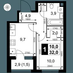 1-BD Apartment Sale, 32平方米 at 1 Izmajlovskij, Montazhnaya Street, 8с13, Moscow, Russia #2 1-BD Apartment Sale, 32平方米 at 1 Izmajlovskij, Montazhnaya Street, 8с13, Moscow, Russia #2