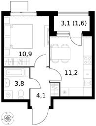 1-BD Apartment Sale, 31.6平方米 at 1 Izmajlovskij, Montazhnaya Street, 8с13, Moscow, Russia #3 1-BD Apartment Sale, 31.6平方米 at 1 Izmajlovskij, Montazhnaya Street, 8с13, Moscow, Russia #3