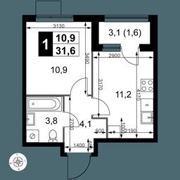 1-BD Apartment Sale, 31.6平方米 at 1 Izmajlovskij, Montazhnaya Street, 8с13, Moscow, Russia #2 1-BD Apartment Sale, 31.6平方米 at 1 Izmajlovskij, Montazhnaya Street, 8с13, Moscow, Russia #2