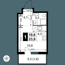 Apartment Sale, 23.9 sq. m. at 1 Izmajlovskij, Montazhnaya Street, 8с13, Moscow, Russia #2 Apartment Sale, 23.9 sq. m. at 1 Izmajlovskij, Montazhnaya Street, 8с13, Moscow, Russia #2