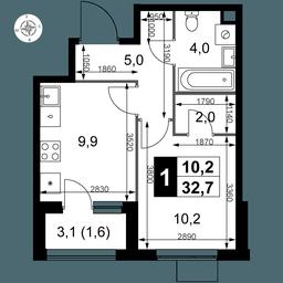 1-BD Apartment Sale, 32.7 sq. m. at 1 Izmajlovskij, Montazhnaya Street, 8с13, Moscow, Russia #2 1-BD Apartment Sale, 32.7 sq. m. at 1 Izmajlovskij, Montazhnaya Street, 8с13, Moscow, Russia #2
