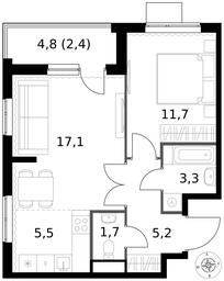 2-BD Apartment Sale, 46.9 sq. m. at 1 Izmajlovskij, Montazhnaya Street, 8с13, Moscow, Russia #3 2-BD Apartment Sale, 46.9 sq. m. at 1 Izmajlovskij, Montazhnaya Street, 8с13, Moscow, Russia #3