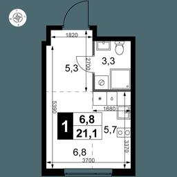 Apartment Sale, 21.1平方米 at 1 Izmajlovskij, Montazhnaya Street, 8с13, Moscow, Russia #2 Apartment Sale, 21.1平方米 at 1 Izmajlovskij, Montazhnaya Street, 8с13, Moscow, Russia #2