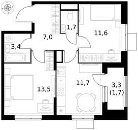 2-BD Apartment Sale, 50.6 sq. m. at 1 Izmajlovskij, Montazhnaya Street, 8с13, Moscow, Russia #3
