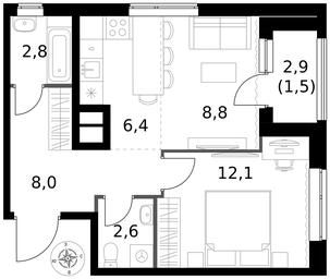 2-BD Apartment Sale, 42.2 sq. m. at 1 Izmajlovskij, Montazhnaya Street, 8с13, Moscow, Russia #3