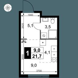 Apartment Sale, 21.7平方米 at 1 Izmajlovskij, Montazhnaya Street, 8с13, Moscow, Russia #2