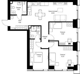 3-BD Apartment Sale, 83.7 sq. m. at Multikvartal CITYZEN, Vishnyovaya Street, Moscow, Russia #3